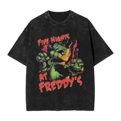 Five Nights At Freddy's Design Style Mineral Wash T-Shirt