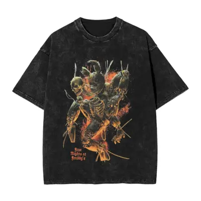 Five Nights At Freddy's Modern Illustration Mineral Wash T-Shirt