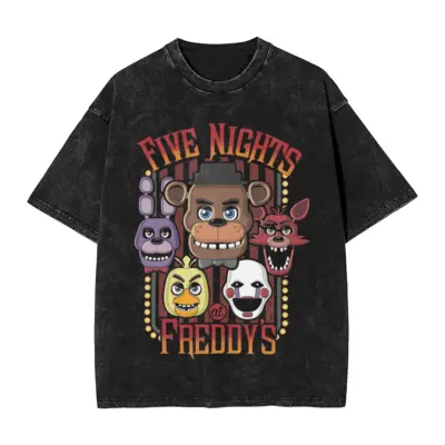 Five Nights At Freddy's Retro Artwork Mineral Wash T-Shirt