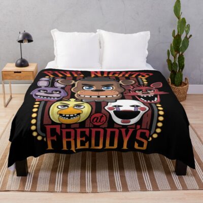 Five Nights At Freddy S Pizzeria Character Throw Blanket