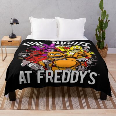 Five Nights At Freddys Video Vintage Throw Blanket