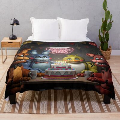 Fnaf Happy Birthday Throw Blanket