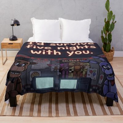 I D Survive Five Nights With You Valentine Day Throw Blanket