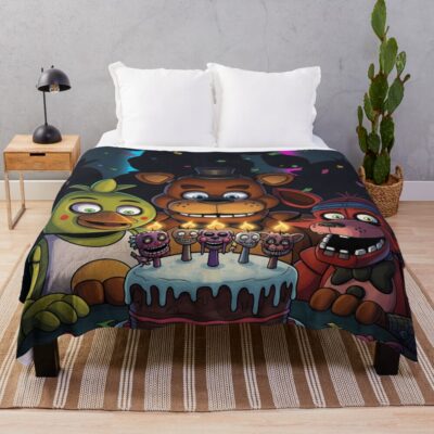 Fnaf Birthday Throw Blanket