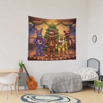 Merry Christmas Fnaf Game Tapestry
