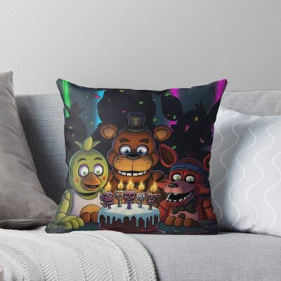 Fnaf Birthday Throw Pillow